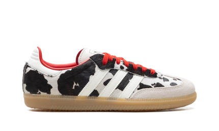 Adidas Samba OG Cow Print Aurora Coffee KI6956 SneakerMood Side view, toe pointing right