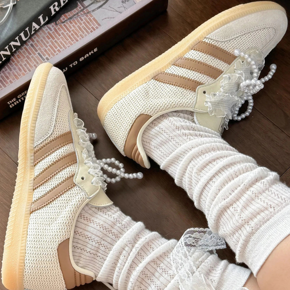 Adidas Samba OG Cream Cardboard JI3185 SneakerMood On-foot view