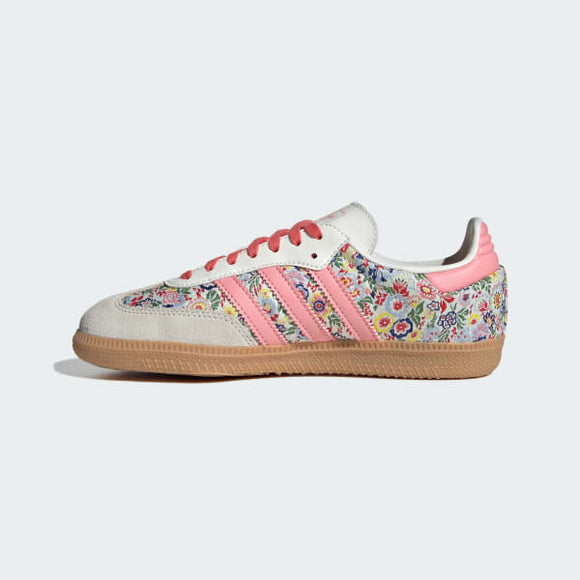 Adidas Samba OG Liberty London Floral Embroidery (GS) JI0280 SneakerMood Side view, toe pointing left