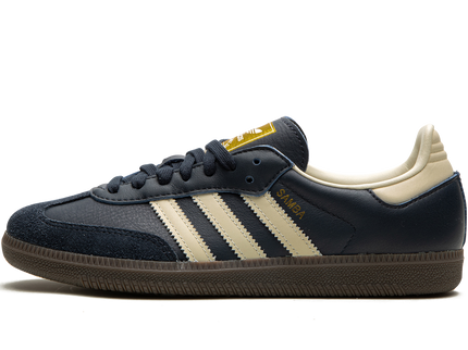 Adidas Samba OG Night Navy Gum ID2056 SneakerMood Side view, toe pointing left