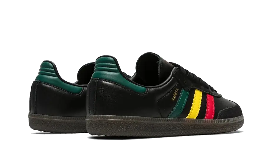 Adidas Samba OG Rasta Pack Black IH3119 SneakerMood Pair, rear three-quarter view
