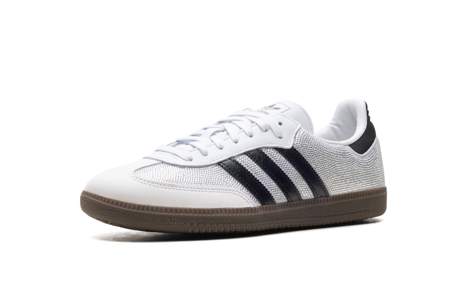 Adidas Samba OG Rhinestone Crystal White Silver IH9055 SneakerMood Front three-quarter view