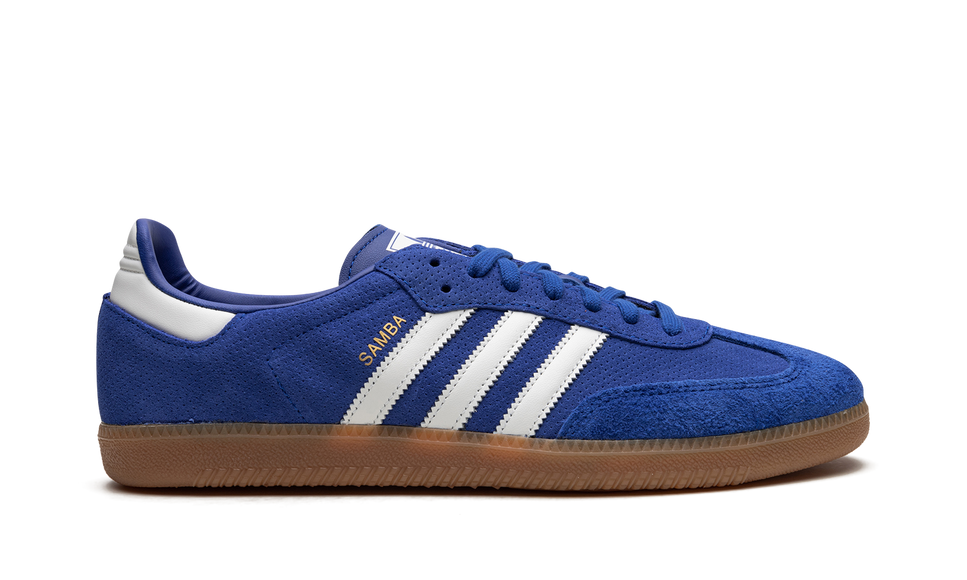 Adidas Samba OG Royal Blue Gum HP7901 SneakerMood Side view, toe pointing right