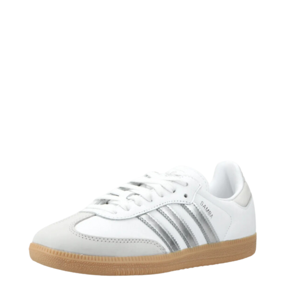 Adidas Samba OG W Cloud White / Silver JI2725 SneakerMood Front three-quarter view