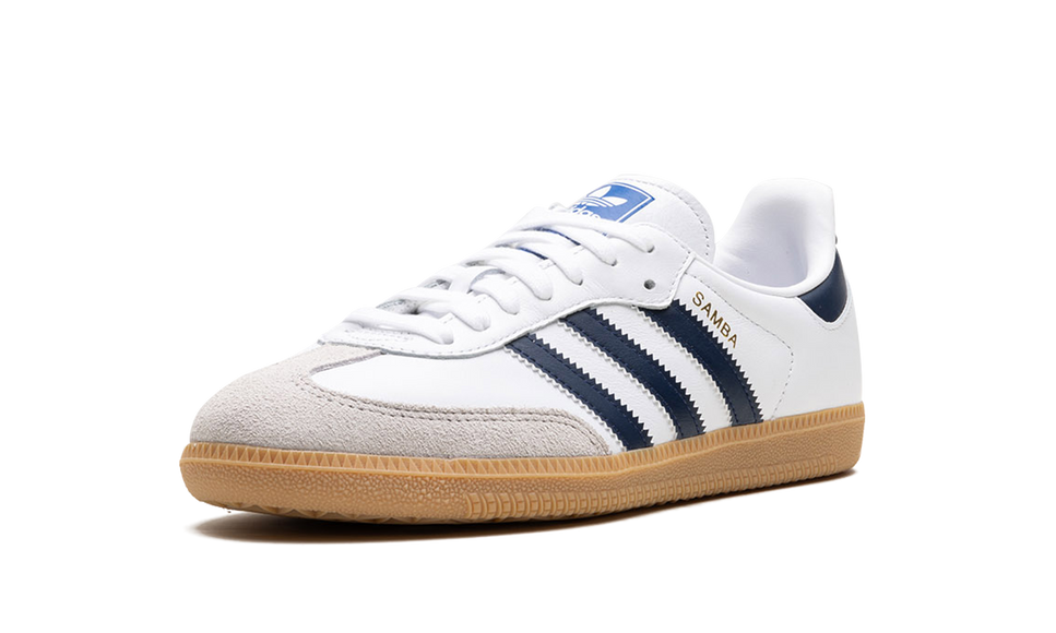 Adidas Samba OG White Night Indigo Gum IF3814 SneakerMood Front three-quarter view