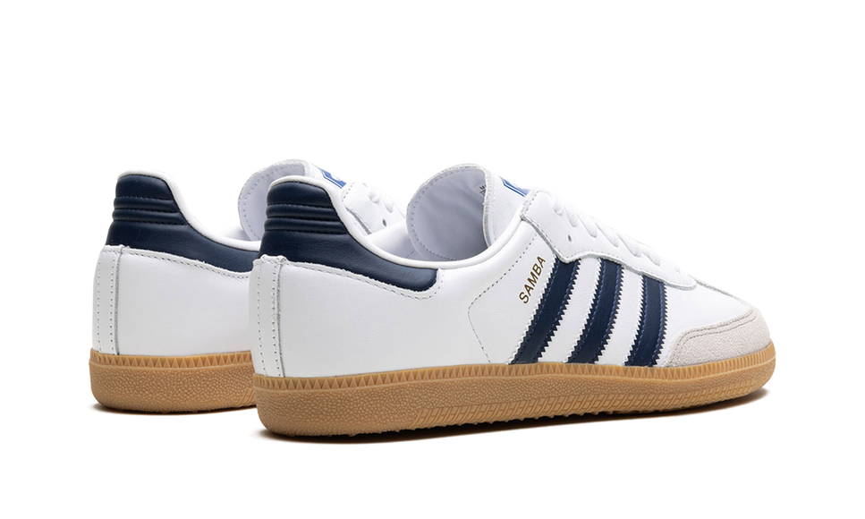 Adidas Samba OG White Night Indigo Gum IF3814 SneakerMood Pair, rear three-quarter view