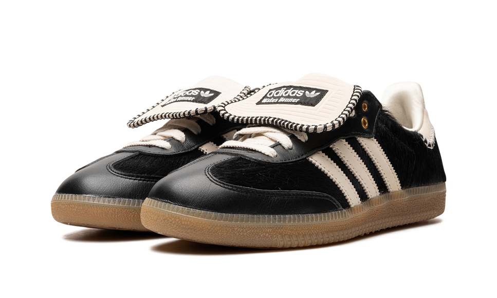 Adidas Samba Pony Tonal Wales Bonner Core Black IE0580 SneakerMood Pair, front three-quarter view