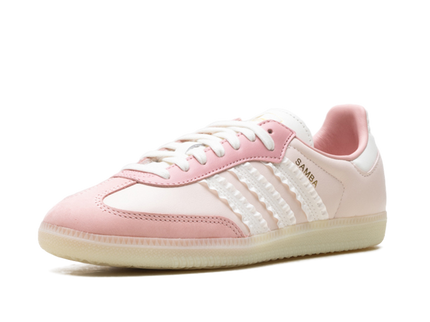 Adidas Samba Ruffle Stripes Pack Wonder Mauve JR8830 SneakerMood Front three-quarter view