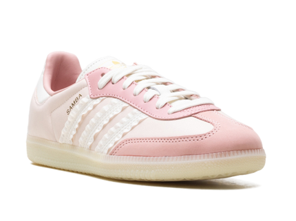 Adidas Samba Ruffle Stripes Pack Wonder Mauve JR8830 SneakerMood Front three-quarter view