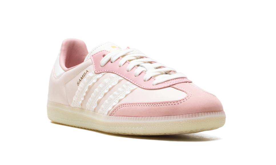 Adidas Samba Ruffle Stripes Pack Wonder Mauve JR8830 SneakerMood Front three-quarter view