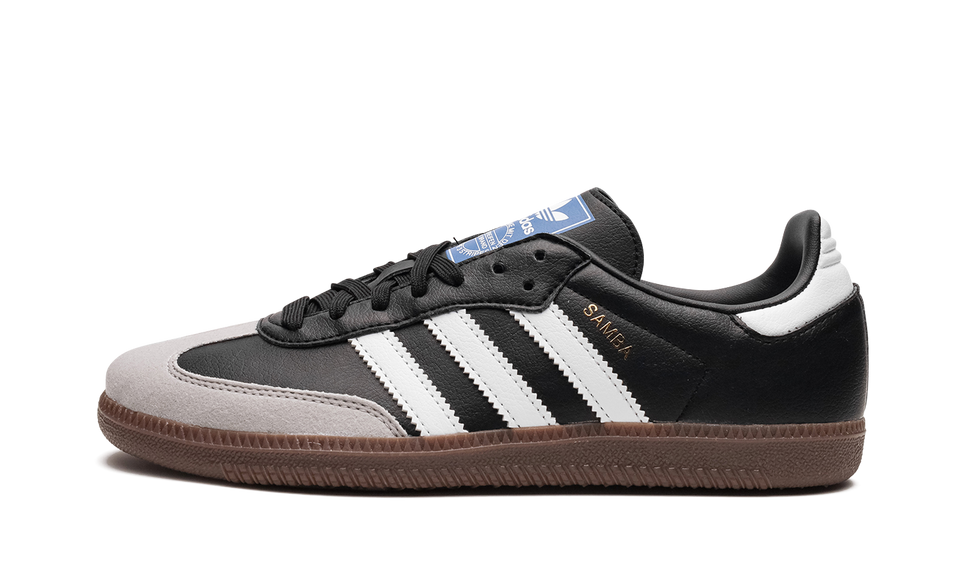 Adidas Samba Vegan Black Gum H01878 SneakerMood Side view, toe pointing left