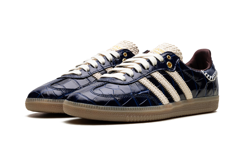Adidas Samba Wales Bonner Navy Croc JH9825 SneakerMood Pair, front three-quarter view