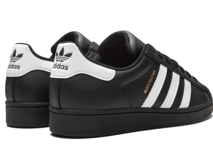 Adidas Superstar Core Black Cloud White Gold EG4959 SneakerMood Pair, rear three-quarter view