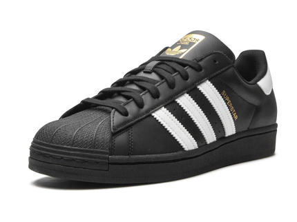 Adidas Superstar Core Black Cloud White Gold EG4959 SneakerMood Front three-quarter view