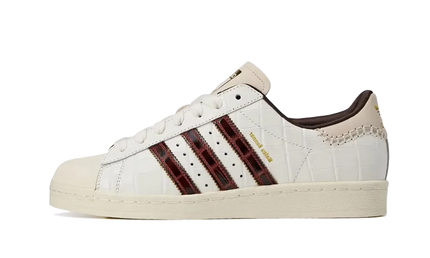 Adidas Superstar Wales Bonner White Brown Croc KH8797 SneakerMood Side view, toe pointing left