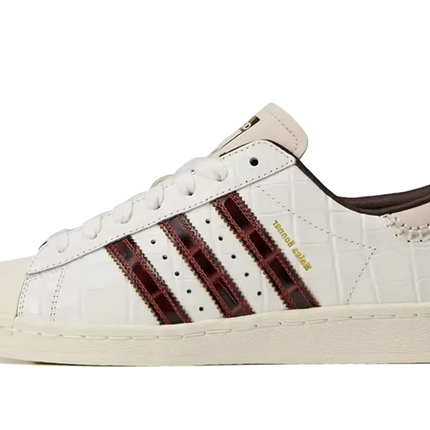 Adidas Superstar Wales Bonner White Brown Croc KH8797 SneakerMood Side view, toe pointing left