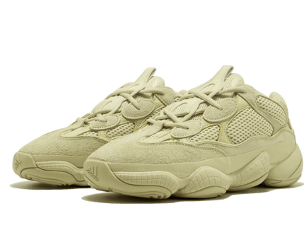 Adidas Yeezy 500 Desert Rat Super Moon Yellow DB2966 SneakerMood Pair, front three-quarter view