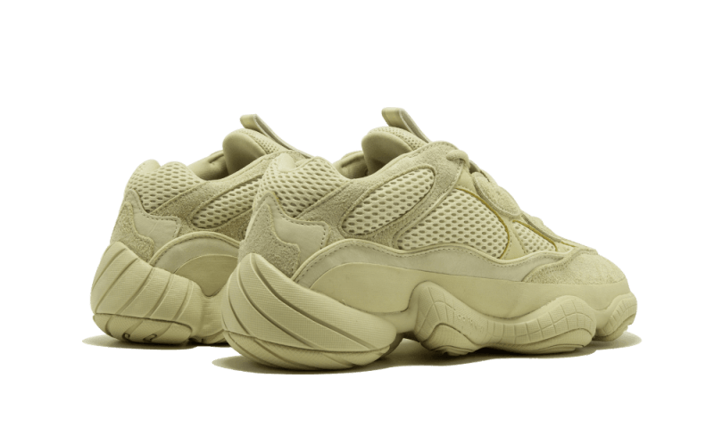 Adidas Yeezy 500 Desert Rat Super Moon Yellow DB2966 SneakerMood Pair, rear three-quarter view
