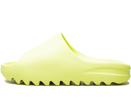 Adidas Yeezy Slide Glow Green (2022/2023 Restock) HQ6447 SneakerMood Side view, toe pointing left