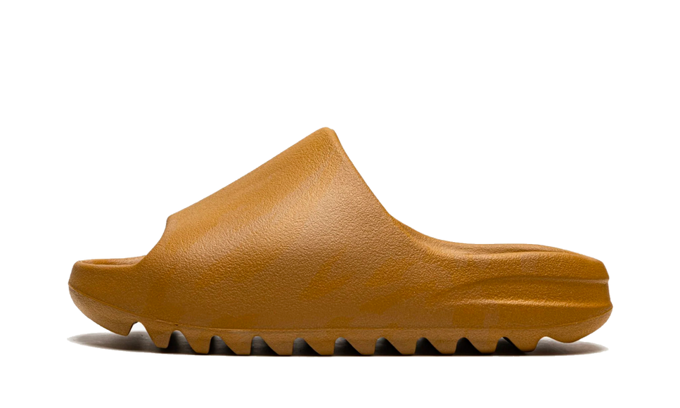 Adidas Yeezy Slide Ochre GW1931 SneakerMood Side view, toe pointing right