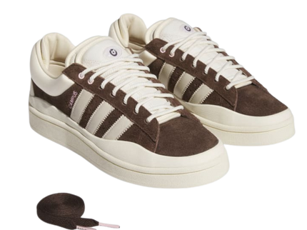 Adidas x Bad Bunny Last Campus "Dark Brown" ID2534 SneakerMood Pair front three-quarter view