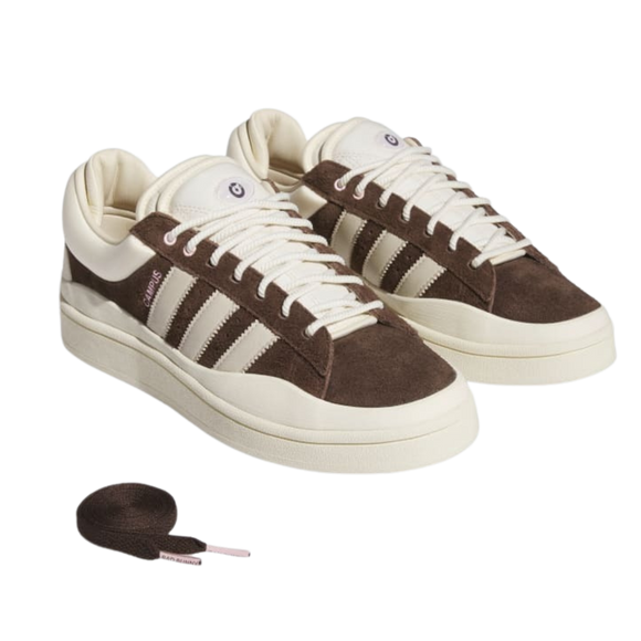 Adidas x Bad Bunny Last Campus "Dark Brown" ID2534 SneakerMood Pair front three-quarter view