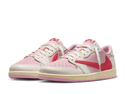 Air Jordan 1 Retro Low OG SP Travis Scott Sail Tropical Pink IQ7604-101 SneakerMood Para z przodu pod kątem