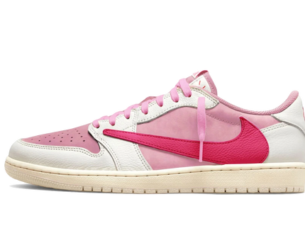 Air Jordan 1 Retro Low OG SP Travis Scott Sail Tropical Pink IQ7604-101 SneakerMood Widok z boku