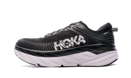 Hoka One One Bondi 7 Black White 1110518-BWHT SneakerMood Side view, toe pointing left