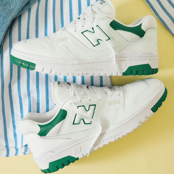 New Balance 550 White Classic Green