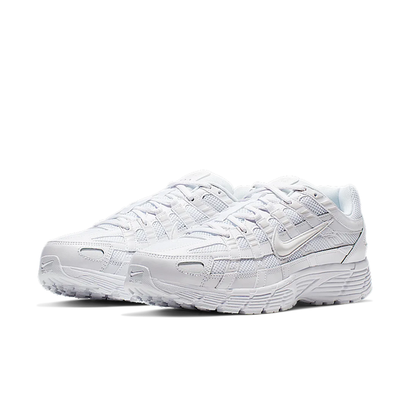 Nike P-6000 Triple White CD6404-100 SneakerMood Pair, front three-quarter view