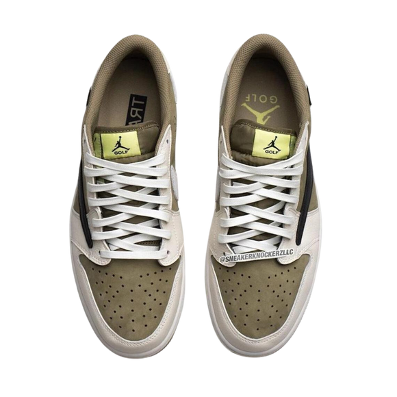 Nike Travis Scott x Air Jordan 1 Low Golf 'Neutral Olive' - SneakerMood 
