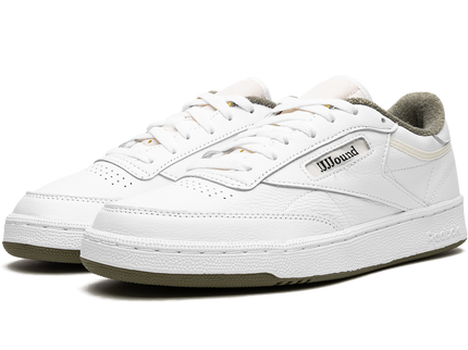 Reebok Club C JJJJound White Olive GX9657 SneakerMood Pair, front three-quarter view