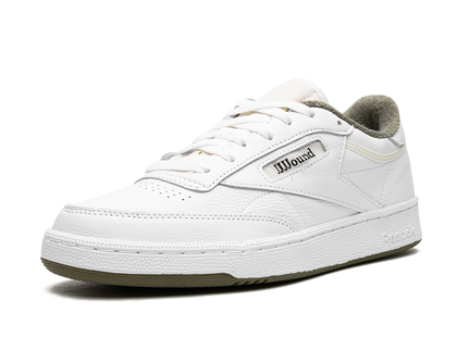 Reebok Club C JJJJound White Olive GX9657 SneakerMood Front three-quarter view