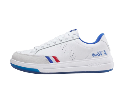 Reebok G-Unit G6 White Blue Red 100289469 SneakerMood Side view, toe pointing left