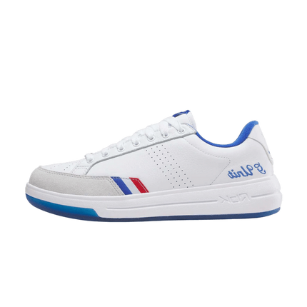 Reebok G-Unit G6 White Blue Red 100289469 SneakerMood Side view, toe pointing left
