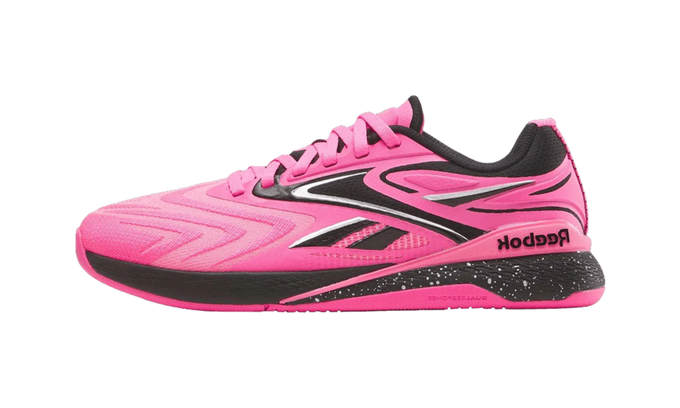 Reebok Nano X5 Edge Atomic Pink White 100244436 SneakerMood Side view, toe pointing left