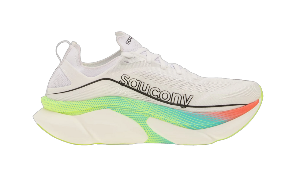 Saucony Endorphin Elite 3 White Multi S100981-1021 SneakerMood Side view, toe pointing right