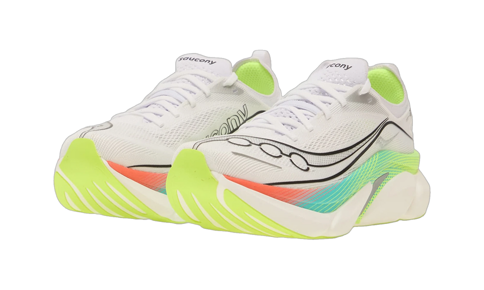 Saucony Endorphin Elite 3 White Multi S100981-1021 SneakerMood Pair, front three-quarter view