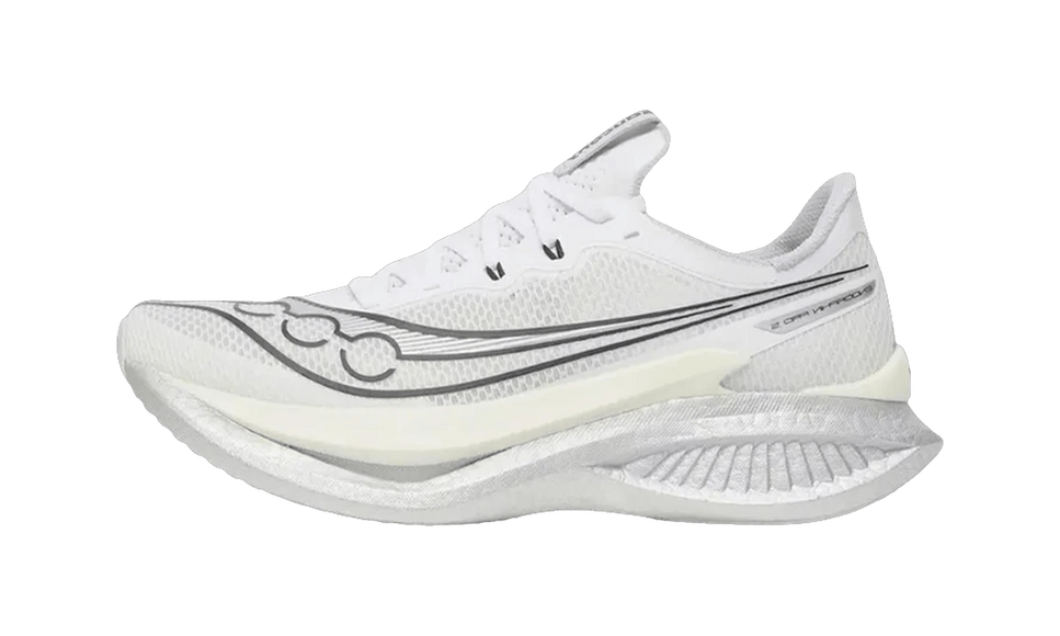 Saucony Endorphin Pro 5 White Black S21064-101 SneakerMood Side view, toe pointing left