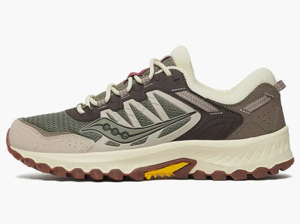 Saucony Grid Peak Olive Brown S70814-6 SneakerMood Side view, toe pointing left