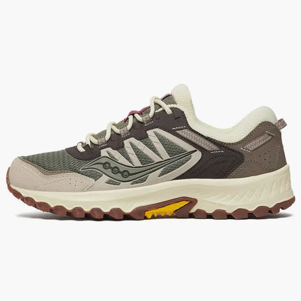 Saucony Grid Peak Olive Brown S70814-6 SneakerMood Side view, toe pointing left