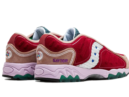 Saucony Matrix Jae Tips No Shoes In The House Burgundy S70922-1 SneakerMood Pair, rear three-quarter view