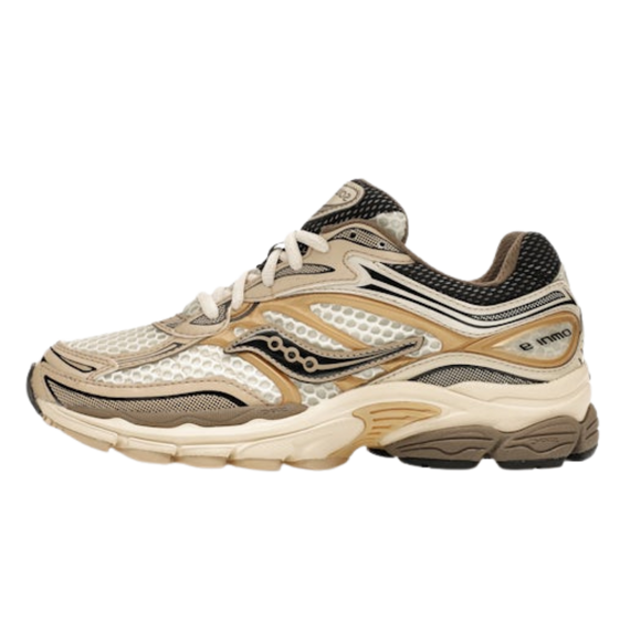 Saucony ProGrid Omni 9 Gold S70739-7 SneakerMood Side view, toe pointing left