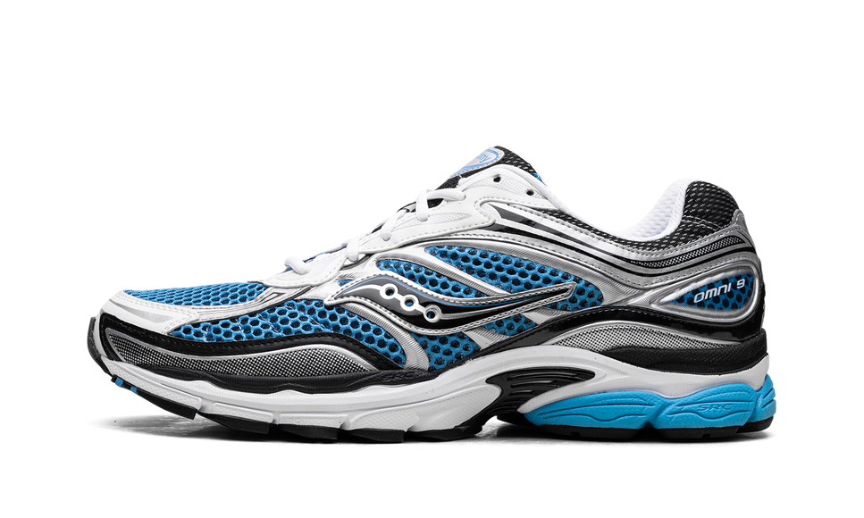 Saucony ProGrid Omni 9 OG Royal Silver S70739-4 SneakerMood Side view, toe pointing left