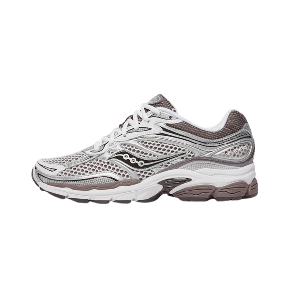 Saucony ProGrid Omni 9 OG White Brown S70739-57 SneakerMood Side view, toe pointing left