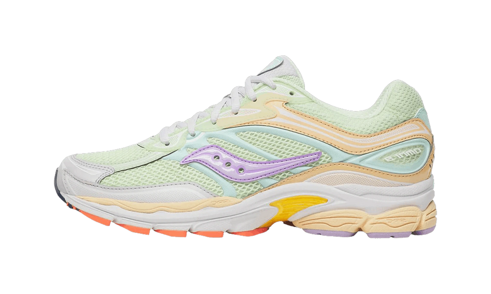 Saucony ProGrid Omni 9 Prism Pack Lime S71034-1 SneakerMood Side view, toe pointing left