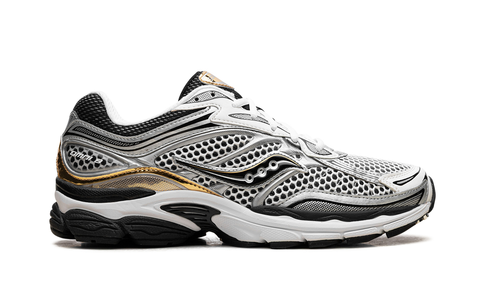 Saucony ProGrid Omni 9 Silver Gold S70739-9 SneakerMood Side view, toe pointing right