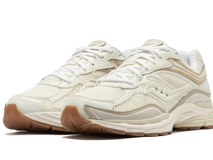 Saucony ProGrid Omni 9 Tomorrow, Meet Yesterday Beige Gum S70832-5 SneakerMood Pair, front three-quarter view