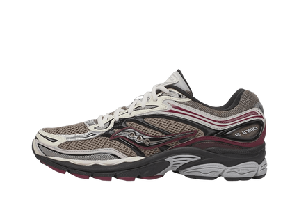 Saucony ProGrid Omni 9 Tomorrow, Meet Yesterday Pack Tan Maroon S70832-8 SneakerMood Side view, toe pointing left